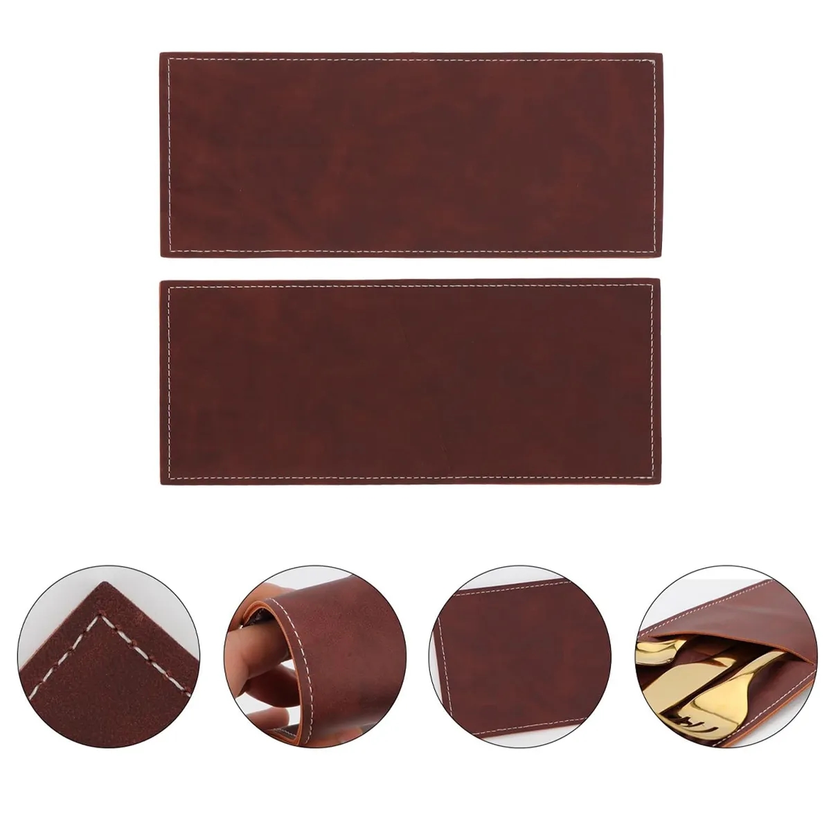 Leather Cutlery Sleeve Utensil Holder 4