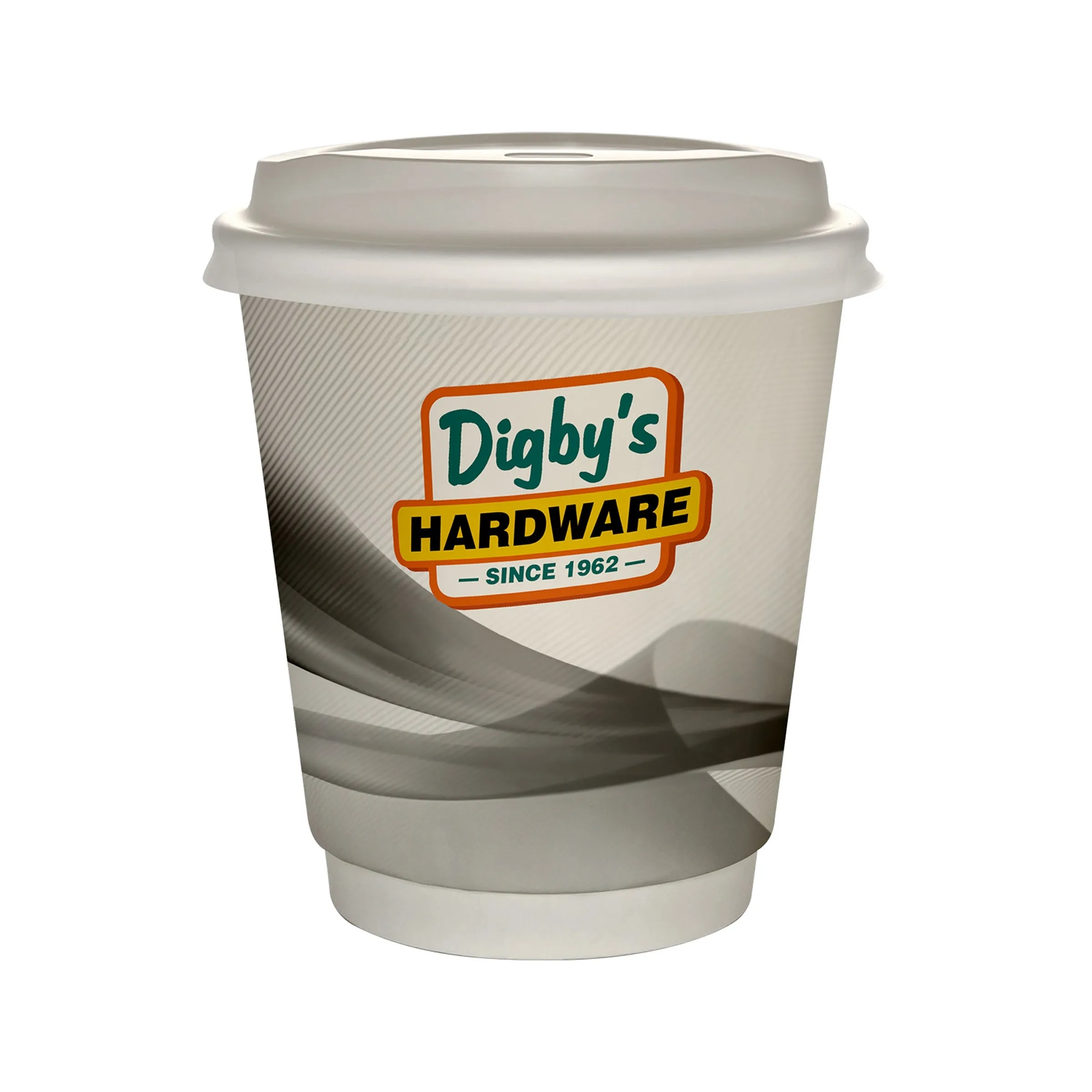 10 oz Full Color Groovy Insulated Paper Cup With Lid 20