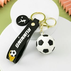 Vibrant 3D Goal Football PVC Keychain Ring 22