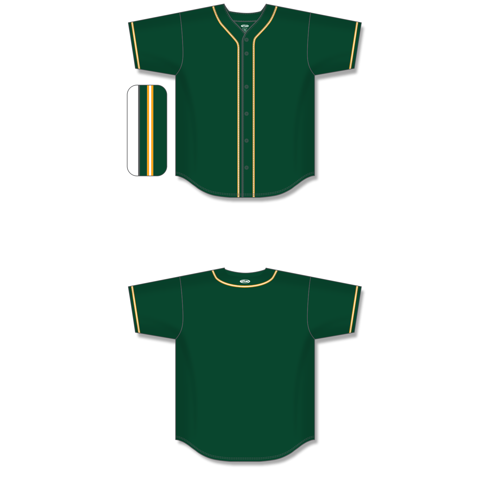 Full Button Baseball Jerseys BA5500-OAK-G01 4