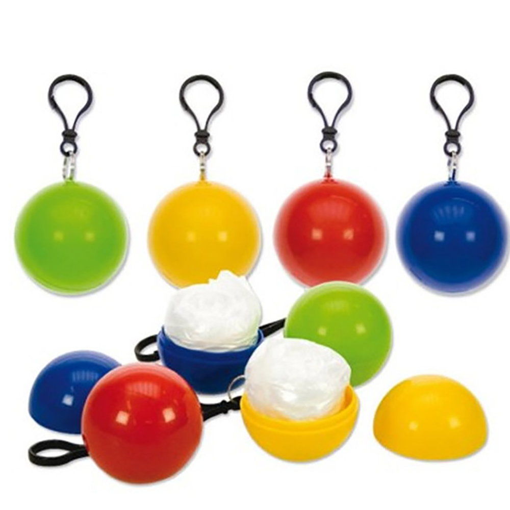 Disposable Raincoat Poncho Ball Keychain 2