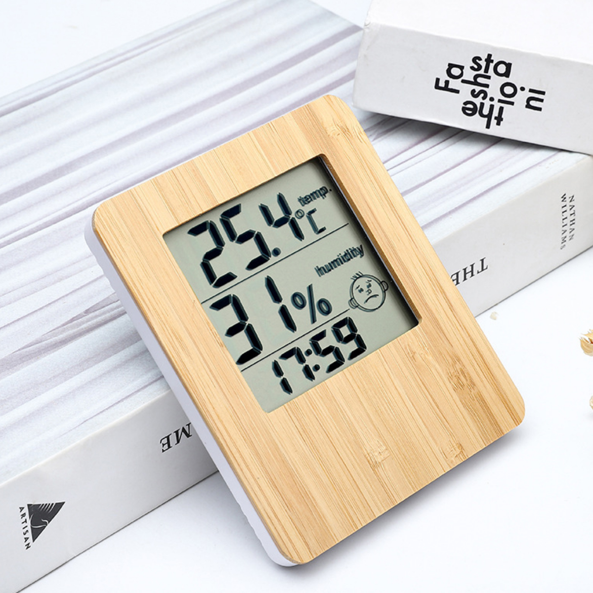 Bamboo Digital Thermometer Hygrometer for Home/Office 3
