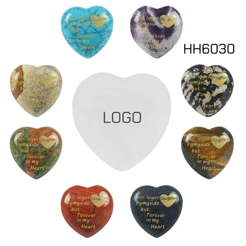 Crystal Pocket Palm Worry Stones Heart Without Holes 7