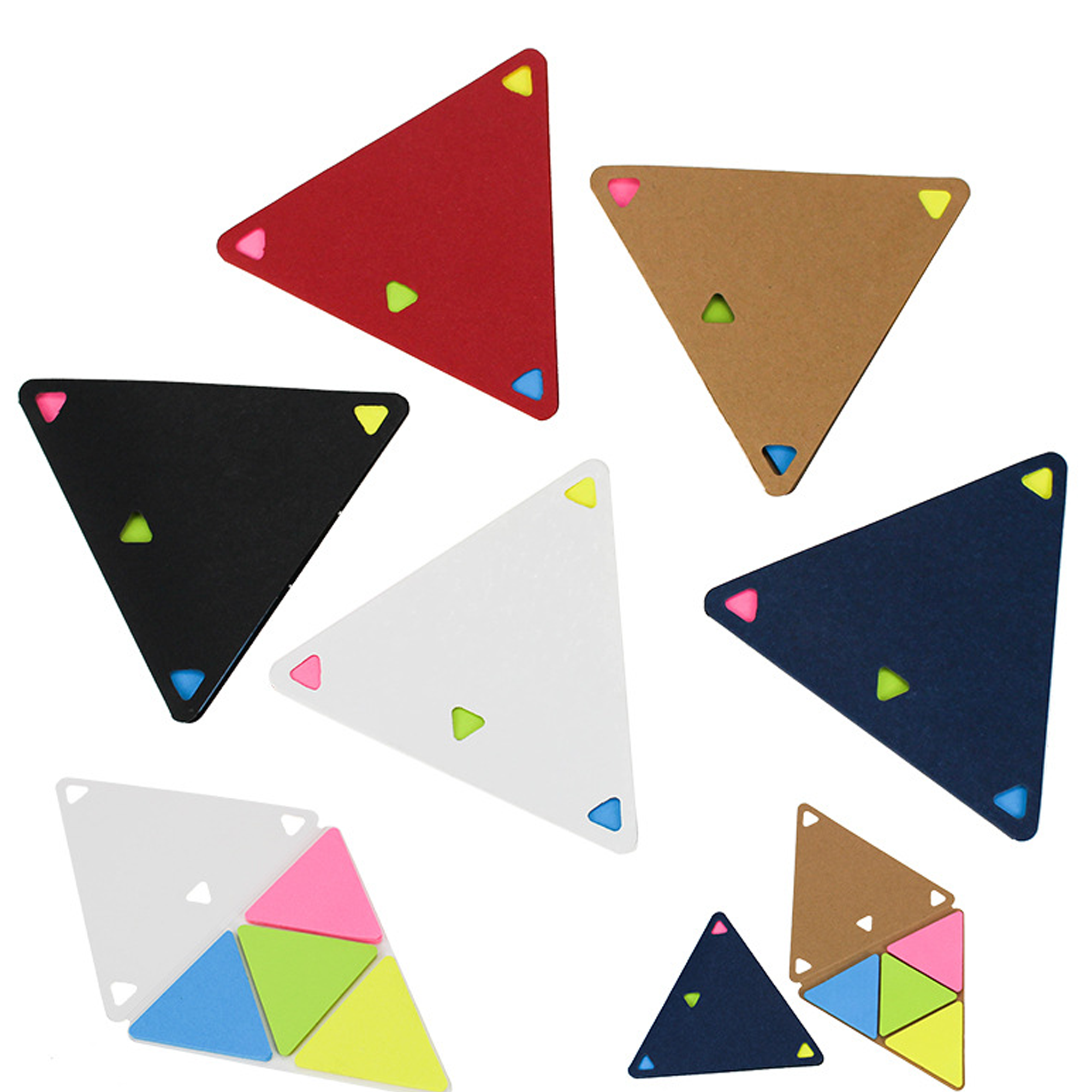 3.5"L X 4.1"W Office Gadget Triangular Multi-color Sticky Notes 1