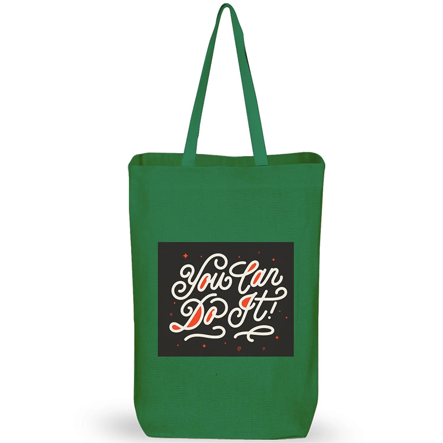 7 oz Cotton Canvas Tote Bag - 10"x14" w/ - 5"G - 20"Handle 12