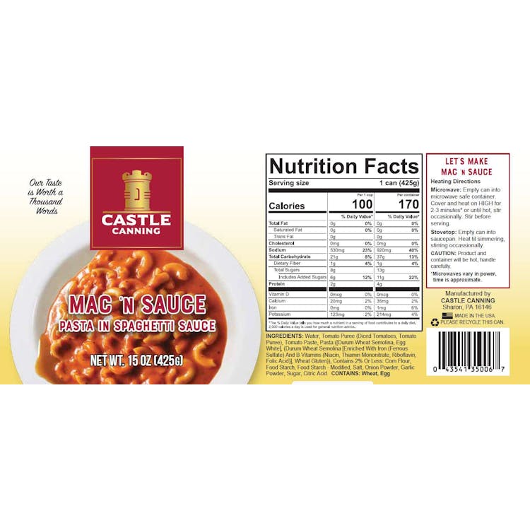 Canned Mac N Sauce - Full Pallet 2
