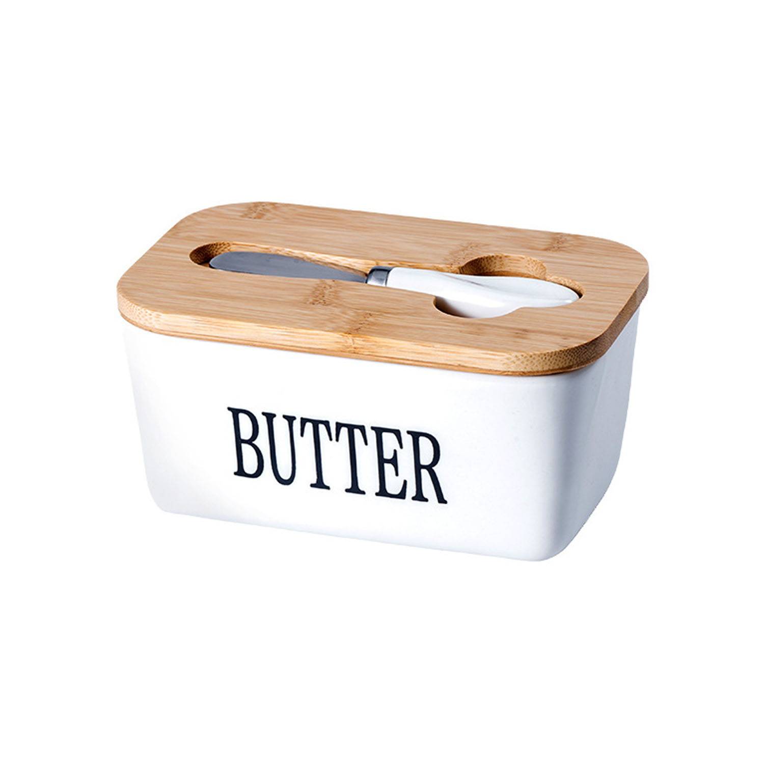 Large Butter Dish with Lid and Knife 13