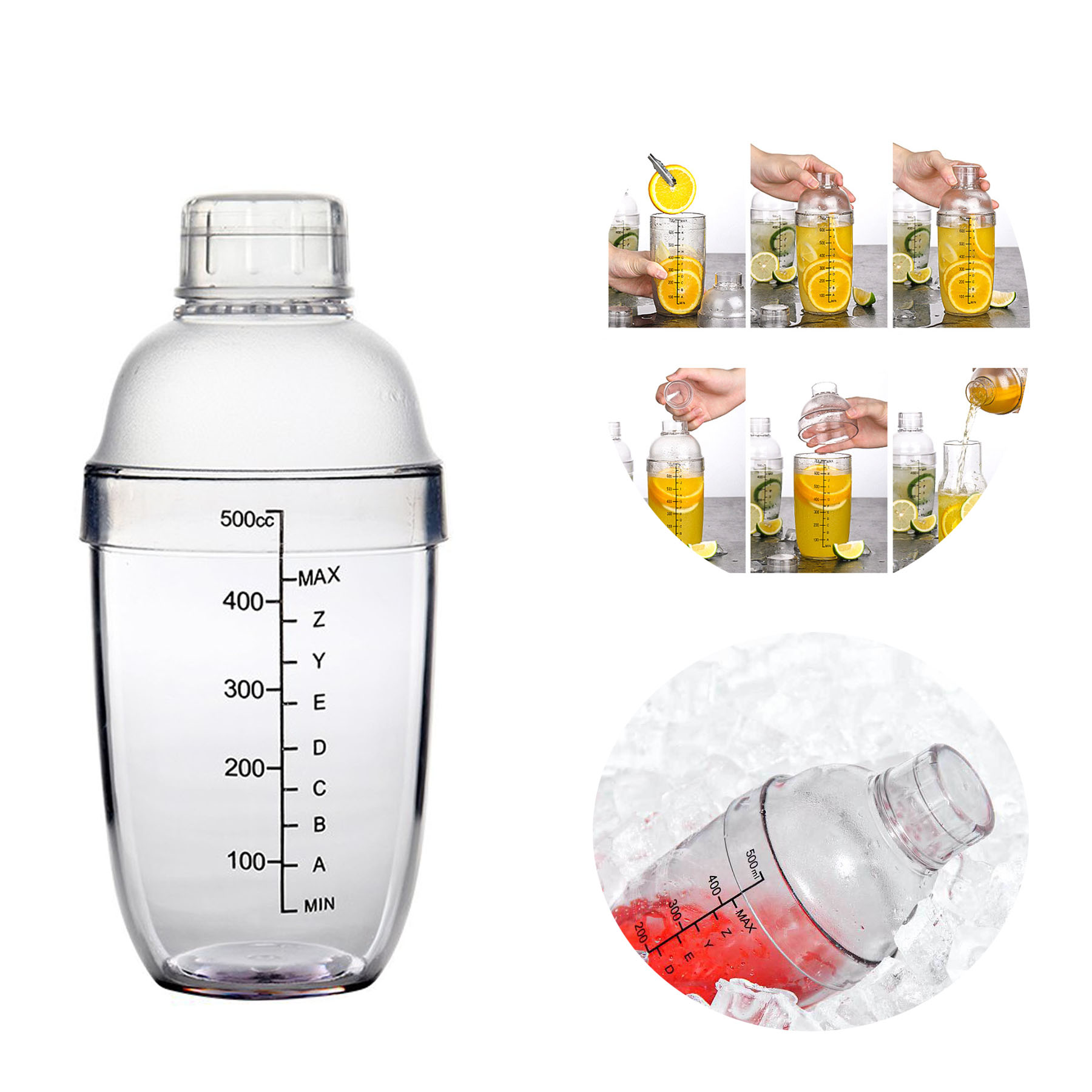 16.9oz Plastic Cocktail Shaker Bottle 1