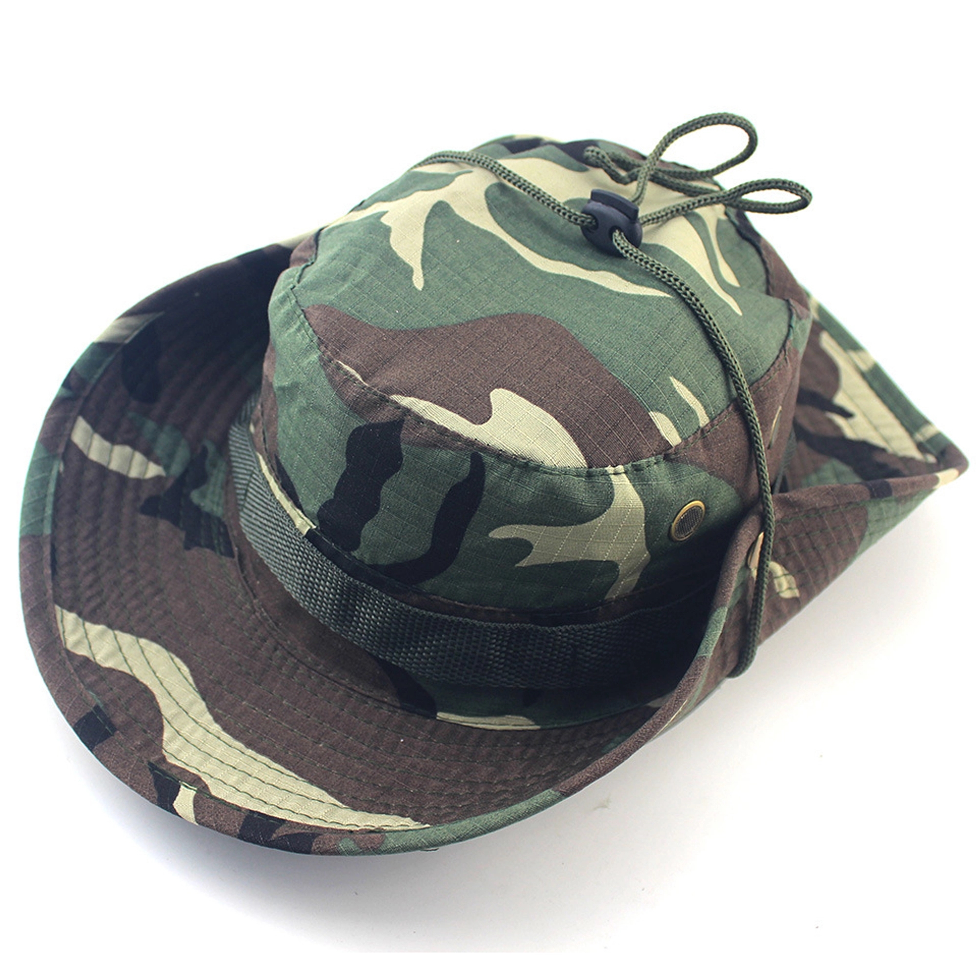 Camo Wide Brim Fisherman Bucket Hat With Neck Flap 2