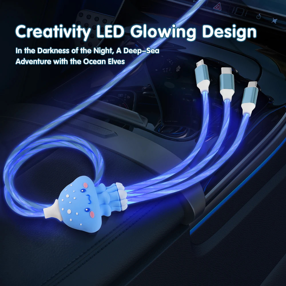 Light-Up 3-in-1 Charging Cable with Optional Custom PVC Head 6