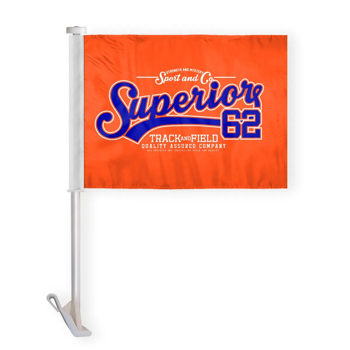 Custom Screen Sublimation Car Flag, 19" stiff pole 2