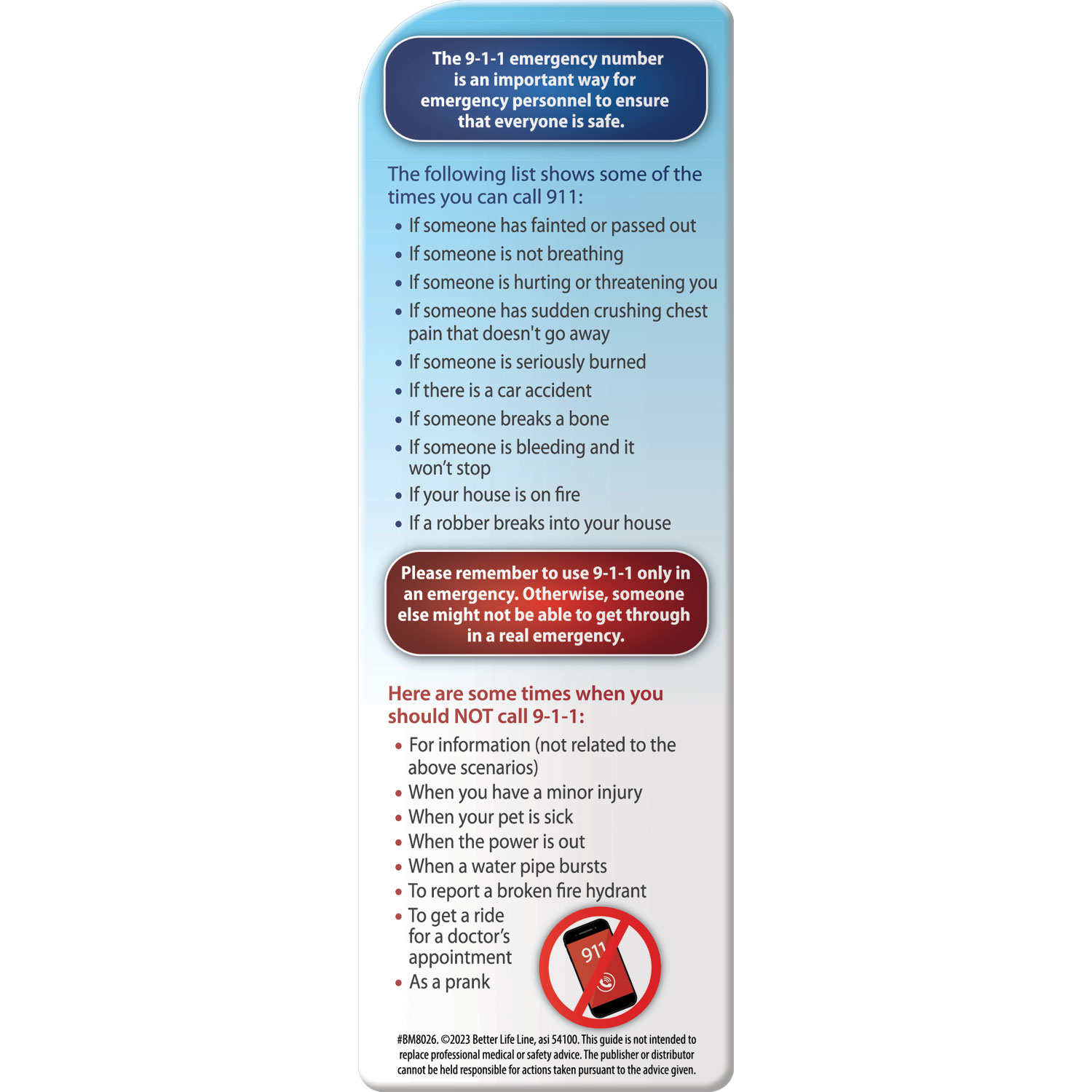 Bookmark - When to Call 9-1-1 3