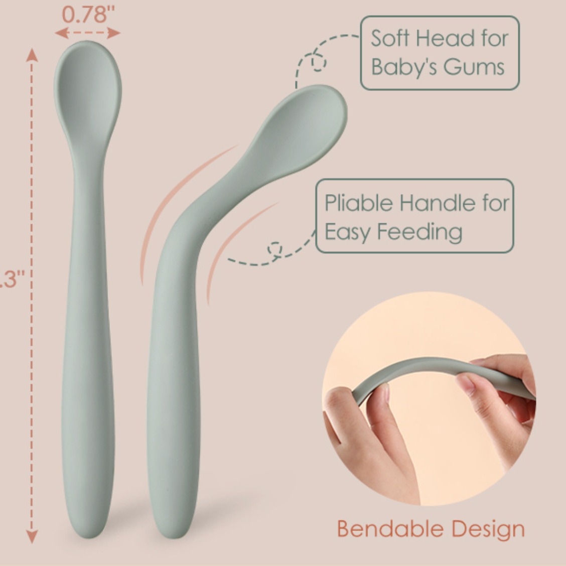Silicone Baby Feeding Spoons 9
