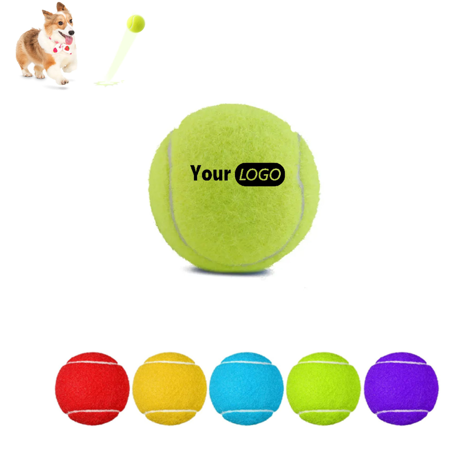 MOQ 100pcs Rubber Toy Pets Playing Tennis Ball 3