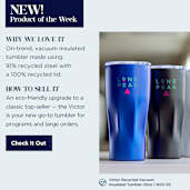 Victor Recycled Vacuum Insulated Tumbler 20oz 62