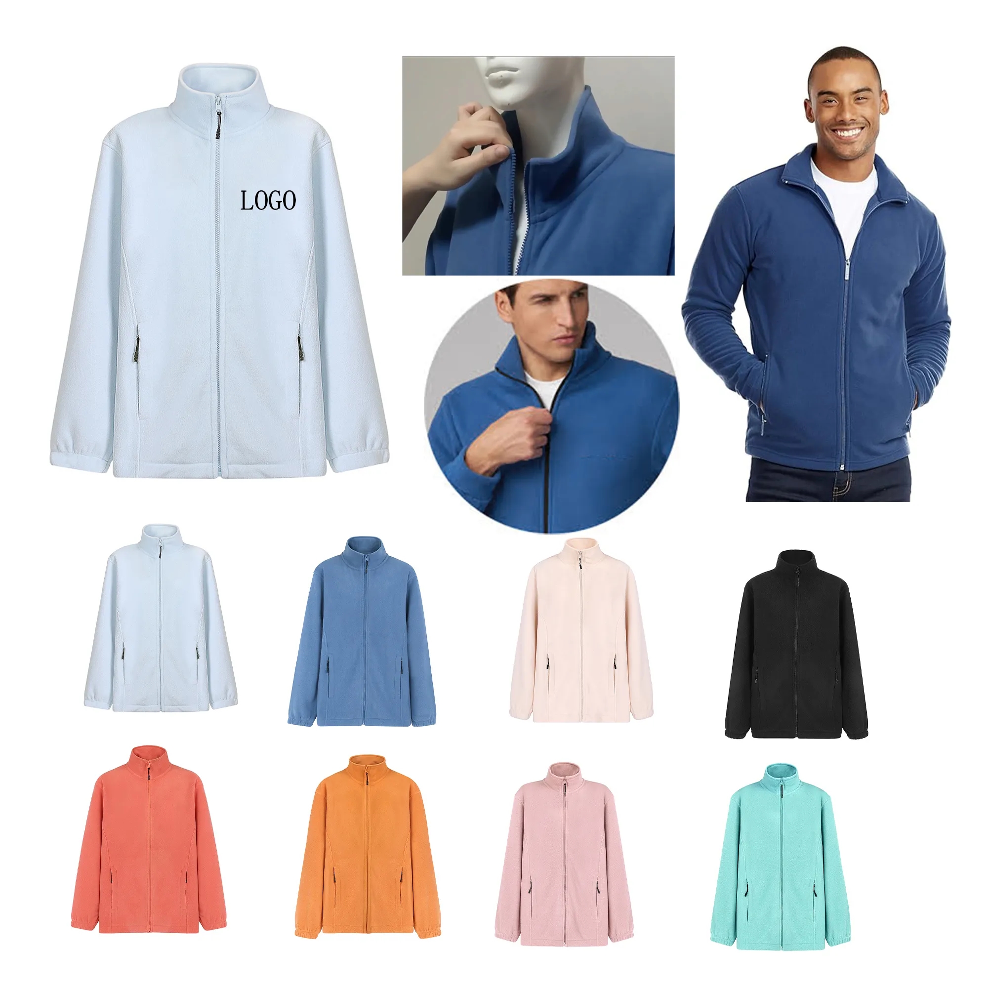 Autumn And Winter Zipper Cardigan Outdoor Fleece Jacket 3