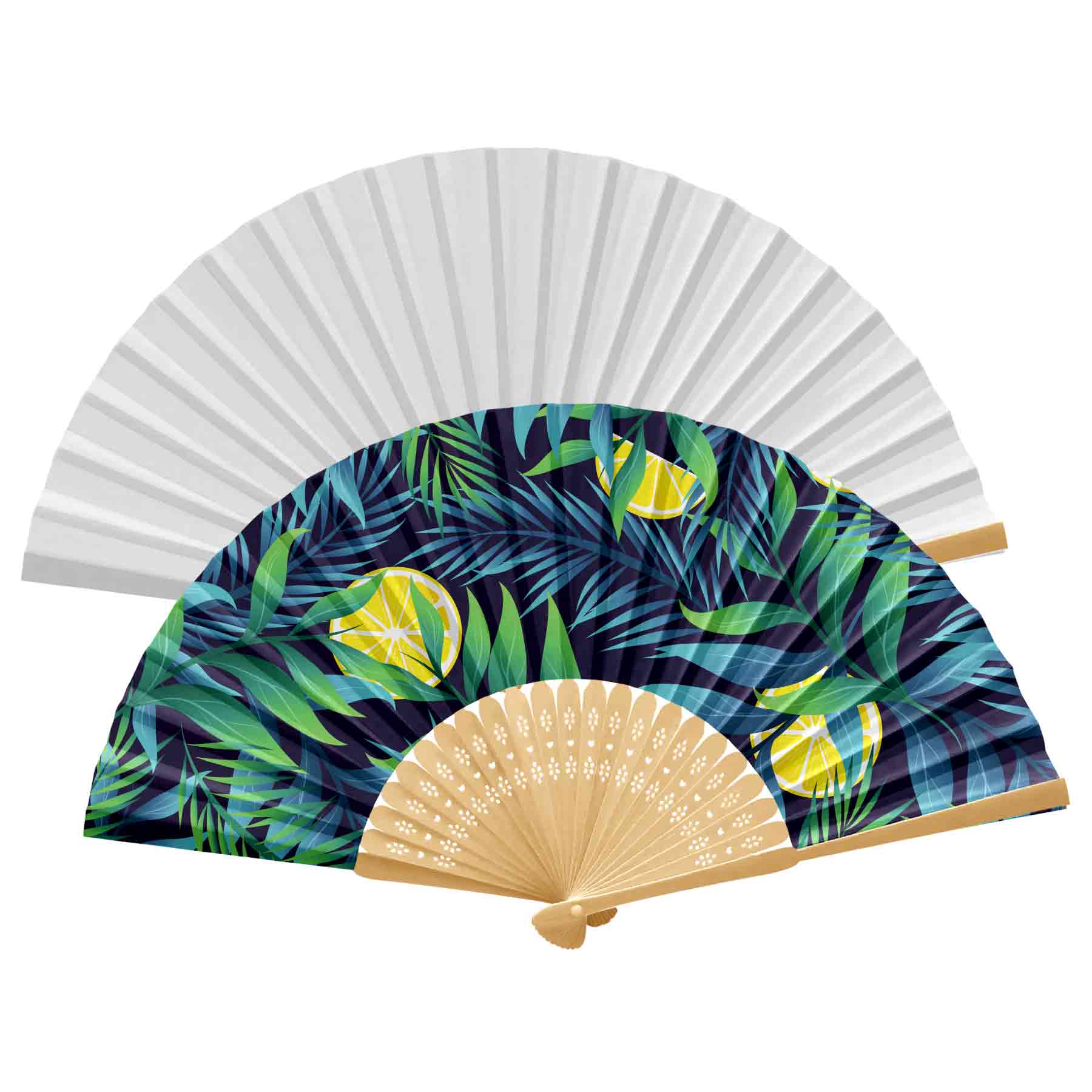 Handheld Foldable Full Color Bamboo Paper Fan 20