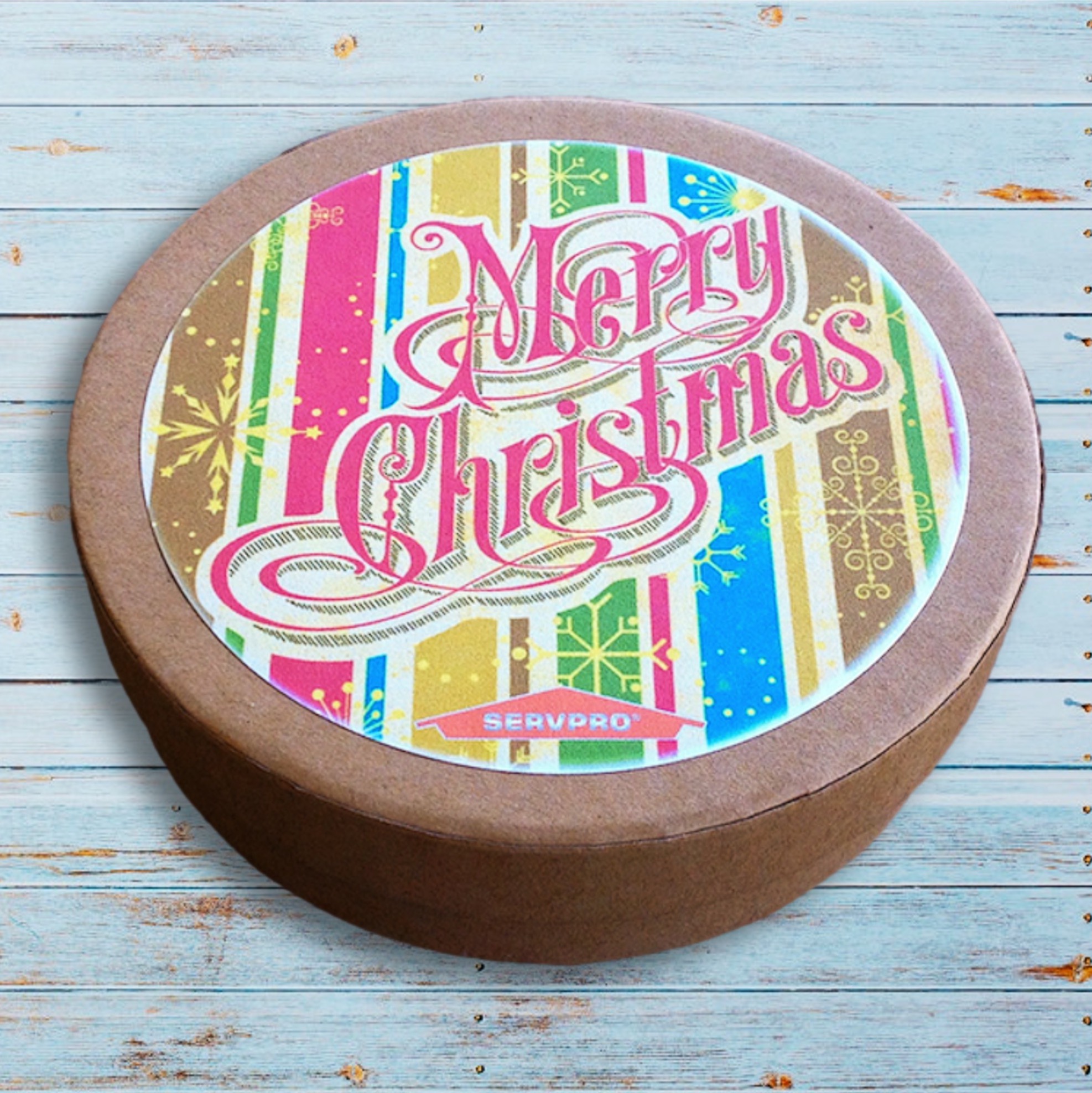 4 Round Absorbent Stone Coaster Gift Box Set with Printed Label 7