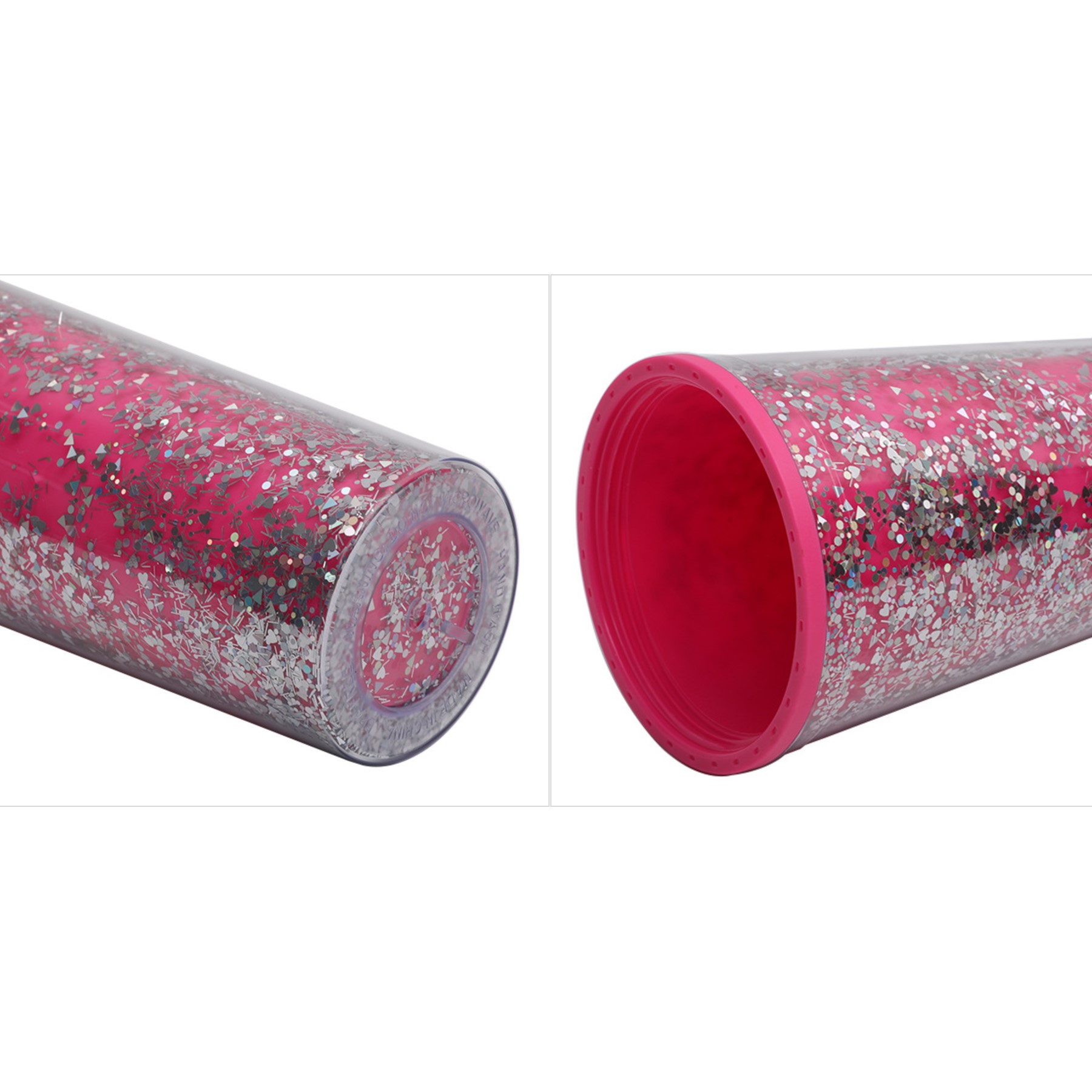 24oz Double Wall Sequin Straw Mug (direct import) 4