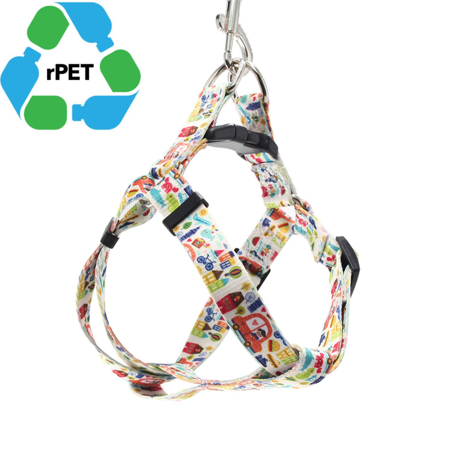 3/4"W x 29"L rPET Eco-friendly Sublimation Strong Pet Vest Harness