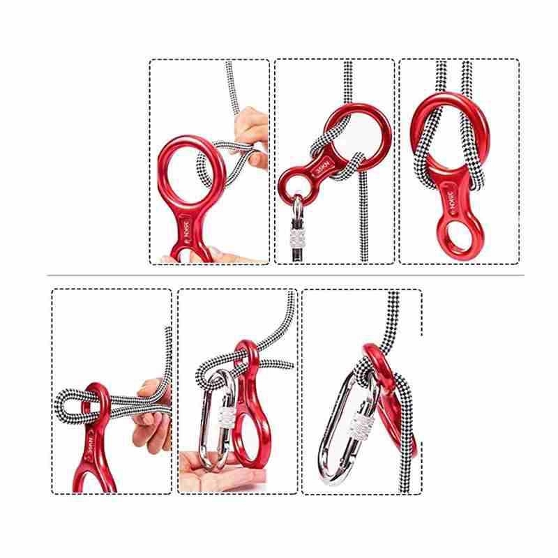 35KN Climb Figure 8 Descender Rigging Plate Rappel Gear 4