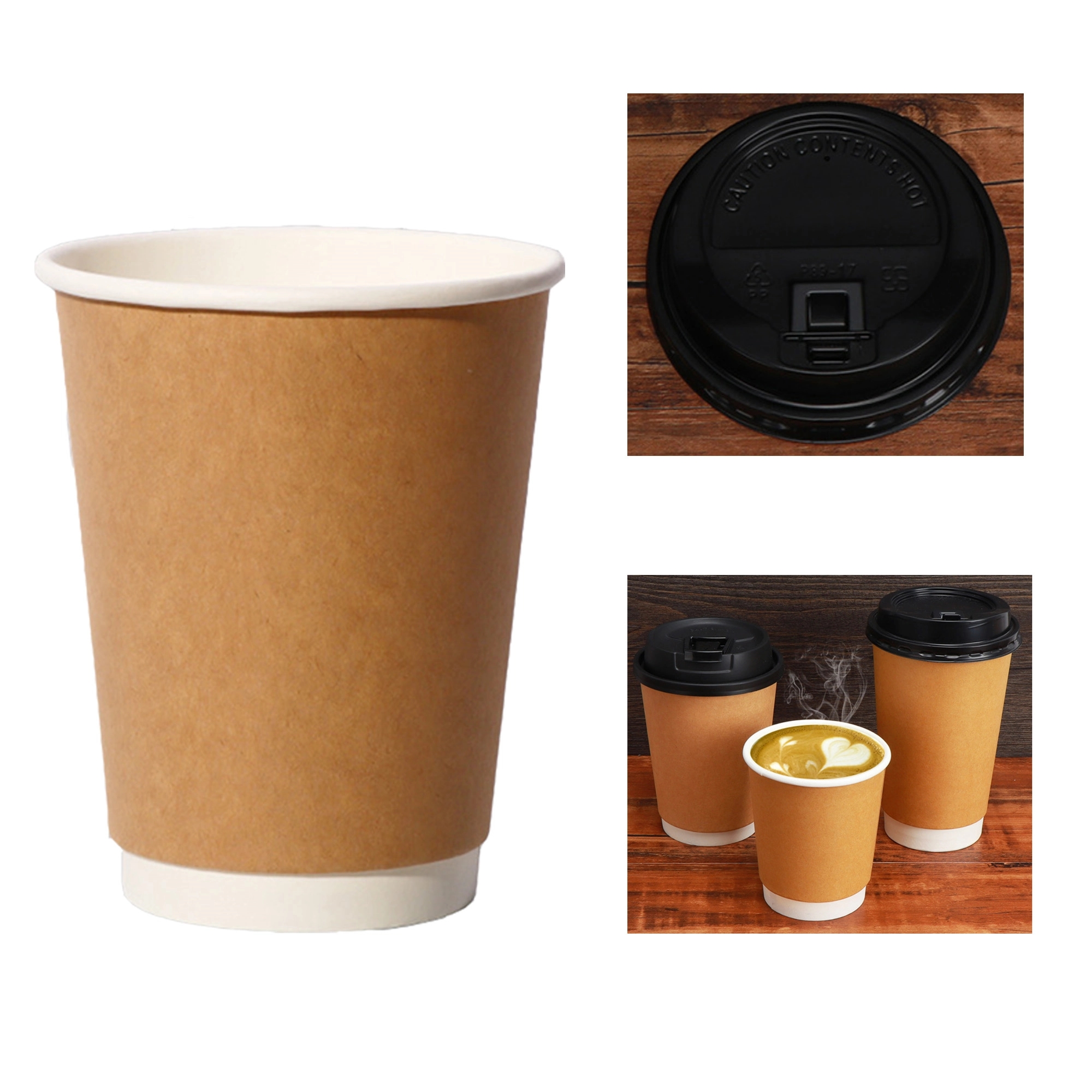 12 Oz Disposable Paper Drinks Cup With Lids 8