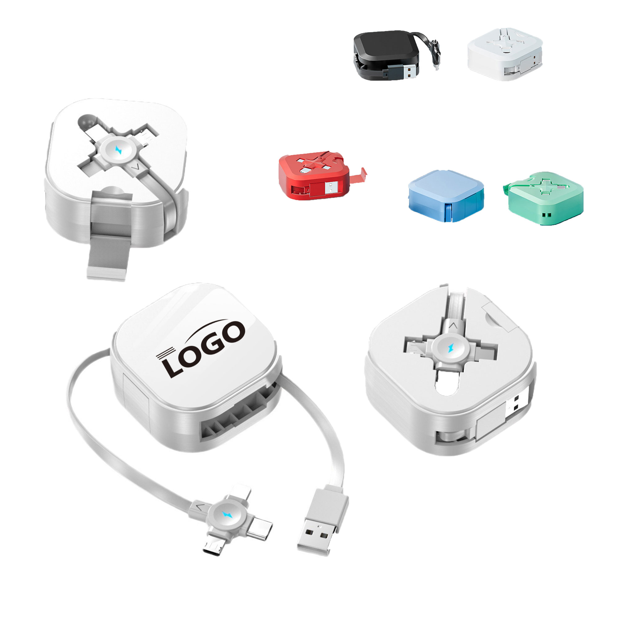 Retractable 3-in-1 Fast Charging Cable With Stand 2