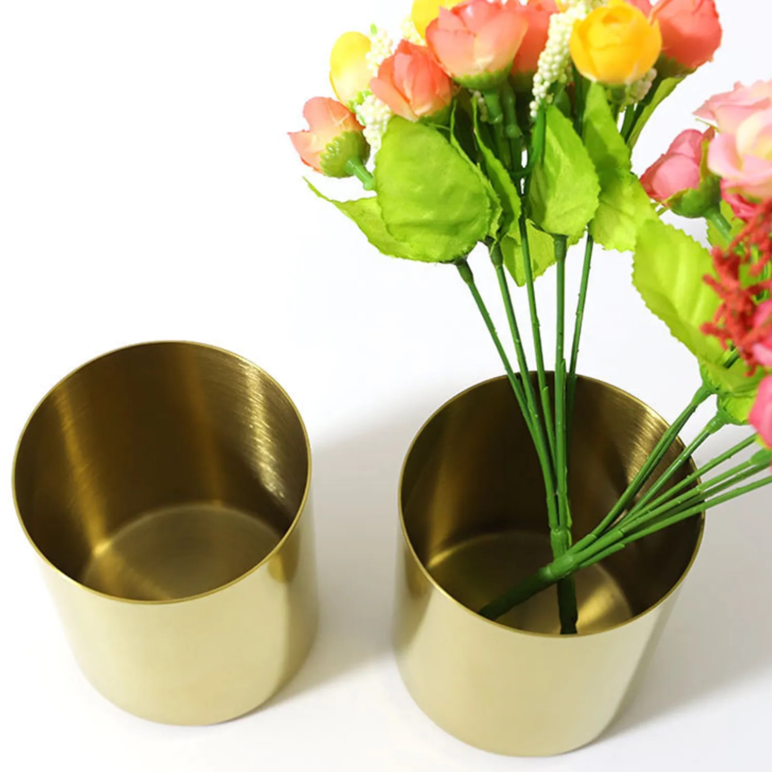 Gold Stainless Steel Pen Holder Cup 3