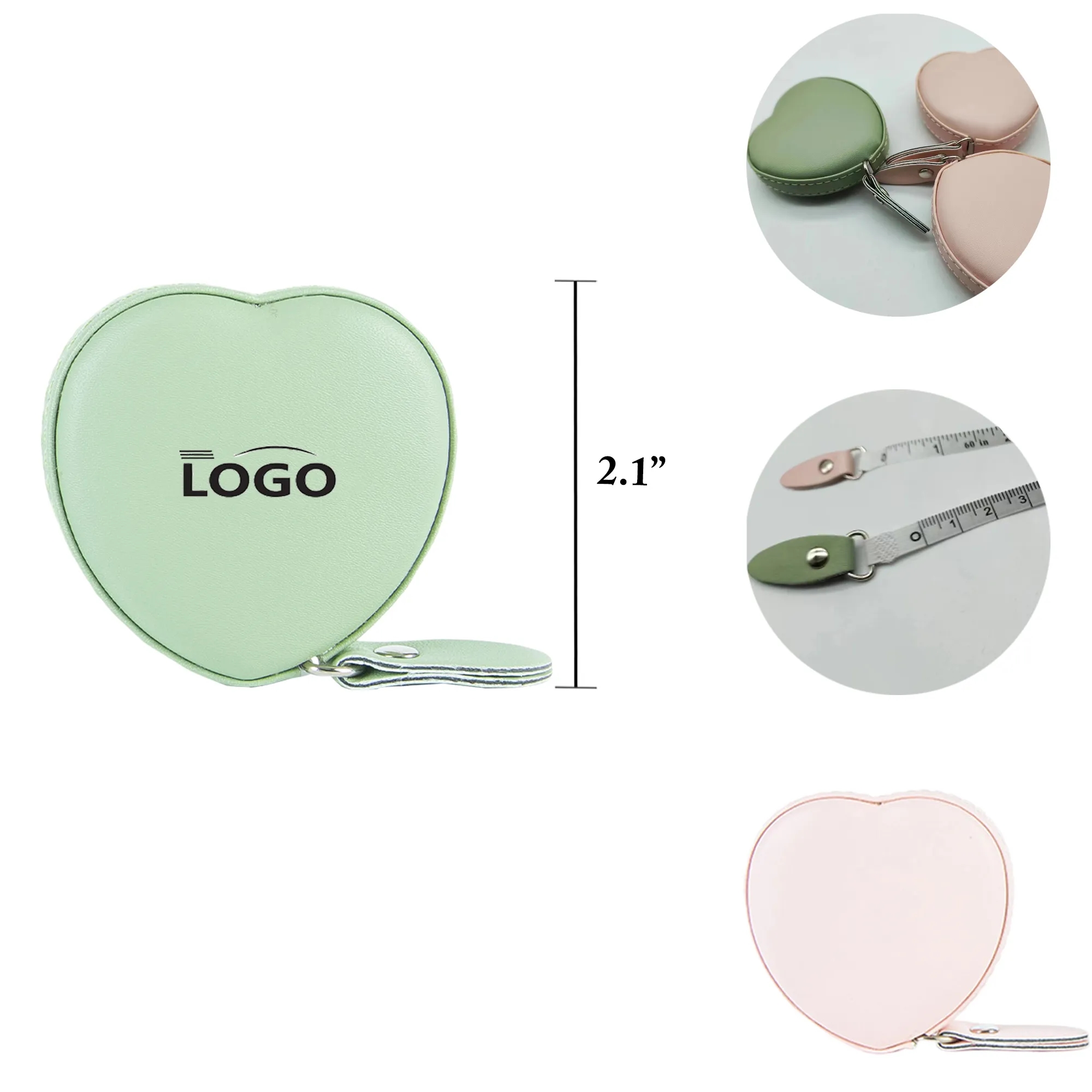 MOQ50 Heart Shaped Retractable Tape Measure Portable 2
