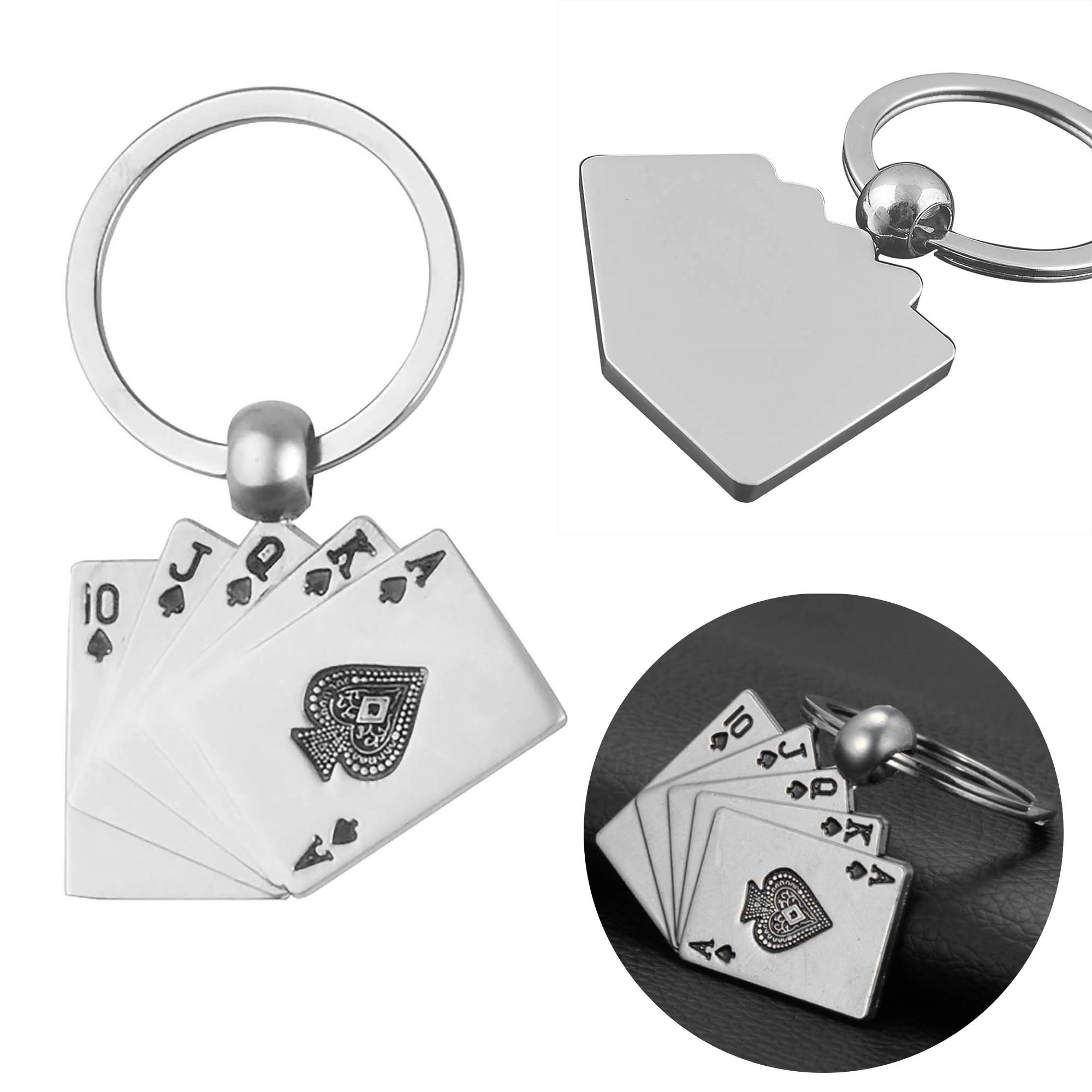 Metal Poker Card ShapedKey Chain Tag 3
