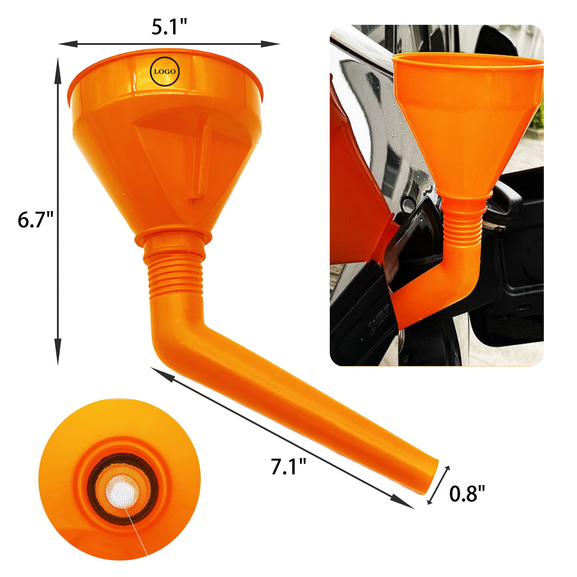 MOQ 50 PCS Versatile Portable Auto Fuel Funnel 2