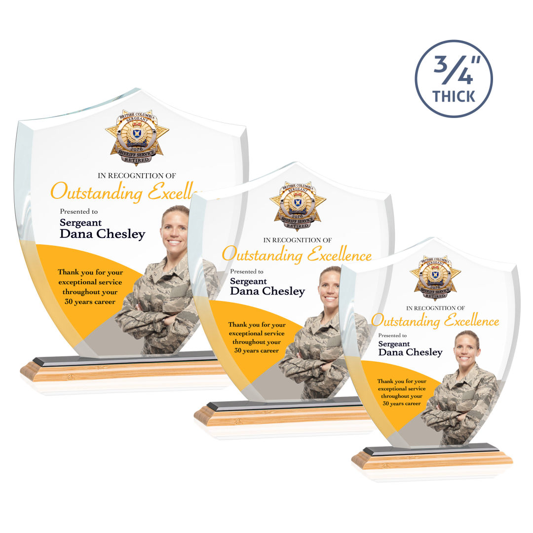 Scudo Shield VividPrint™ Award - Bamboo/White