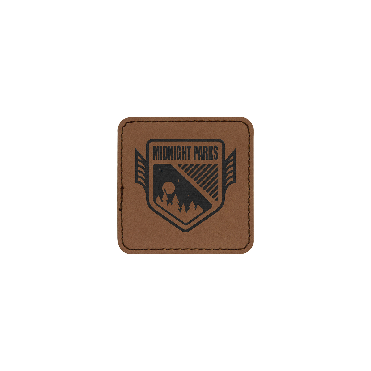 2" Dark Brown Leatherette Square Patch with Adhesive