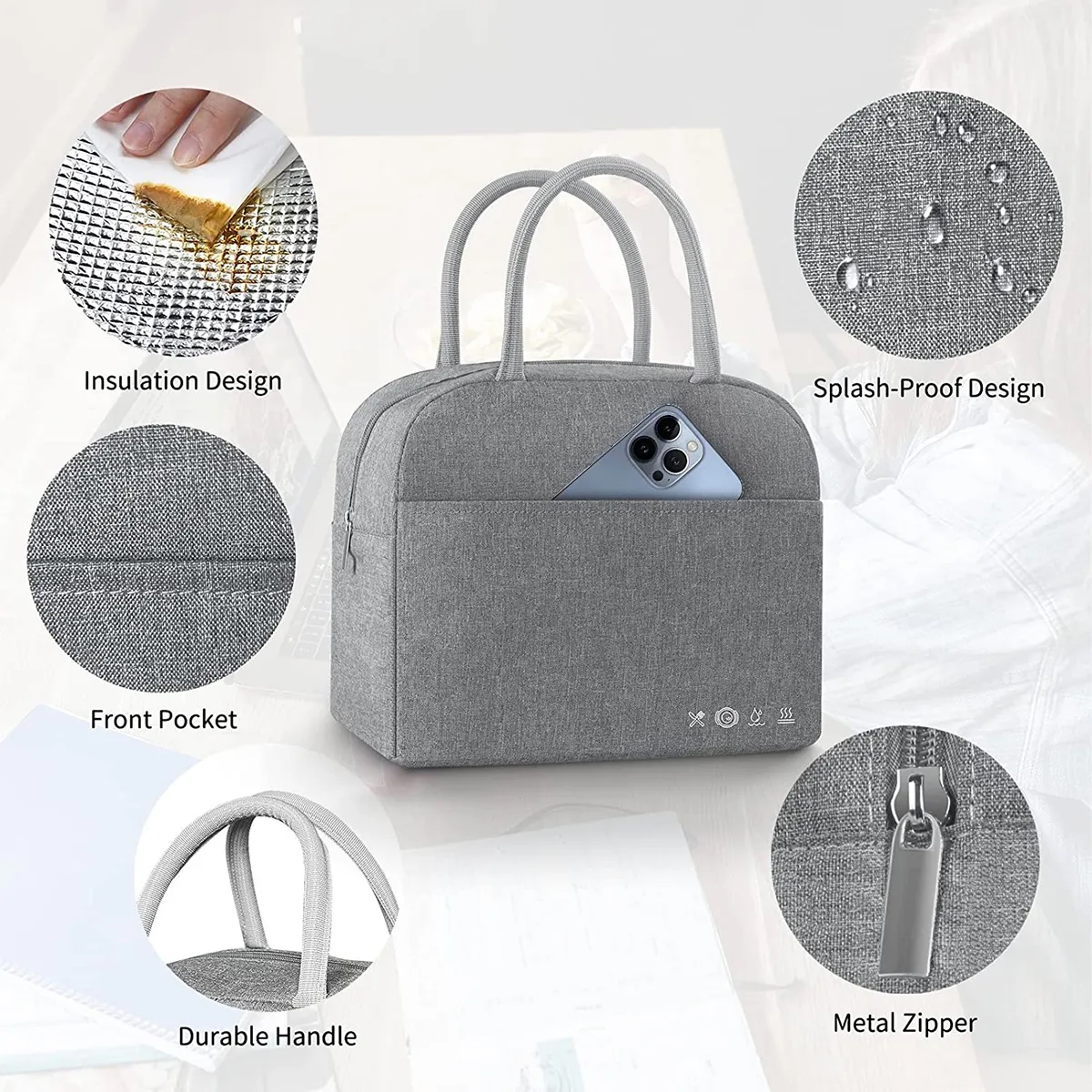 Custom Reusable Leakproof Insulated Lunch Tote Cooler Bag 2