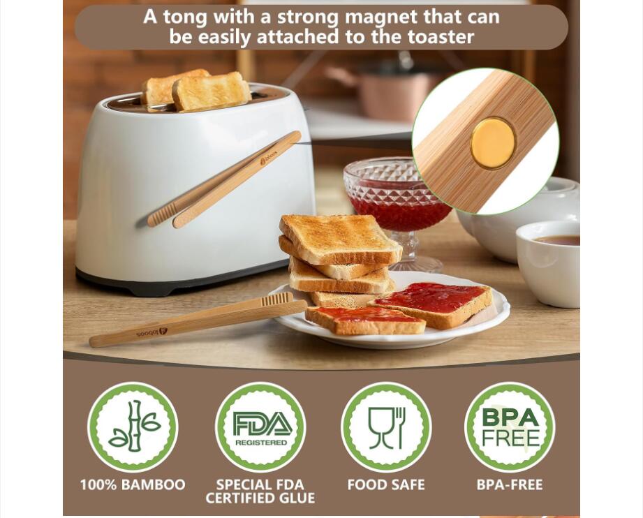Magnetic bamboo tea tongs 5