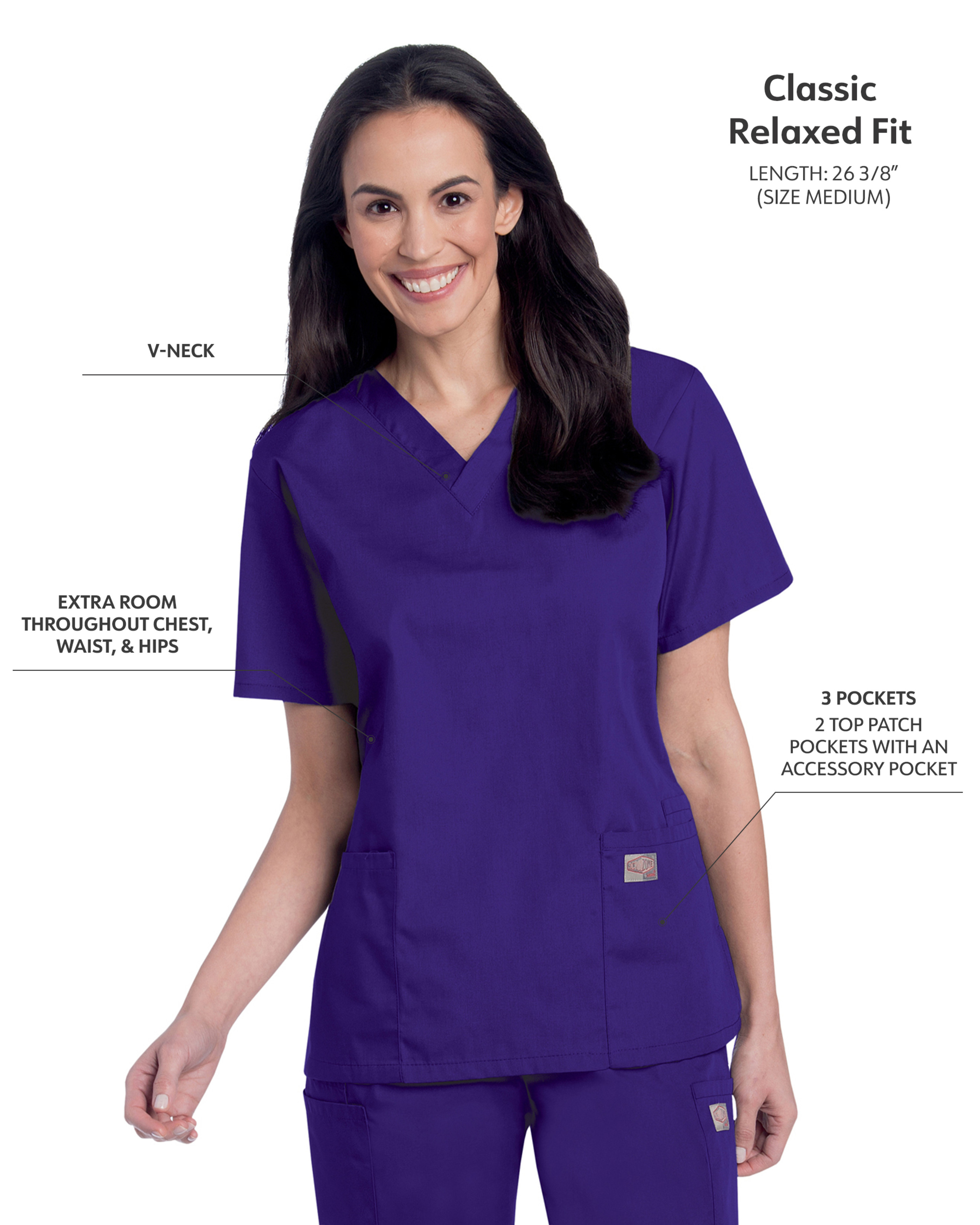 Landau - ScrubZone - Women's Three-Pocket Clean Back V-Neck Top 35