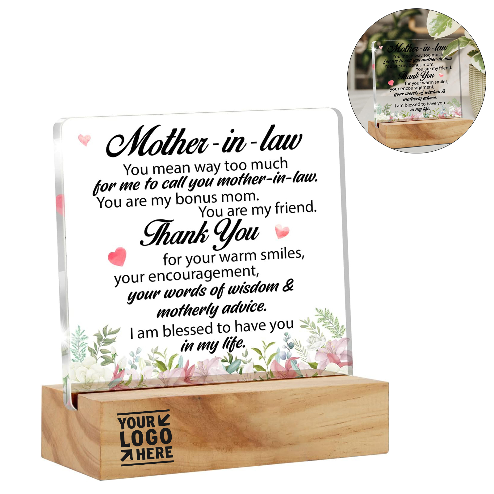 Clear Acrylic Desk Plaque Sign 2