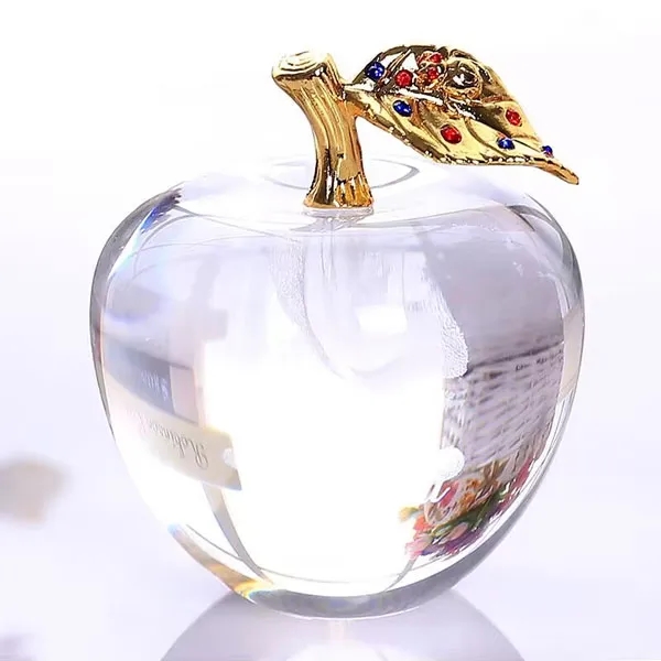 Christmas Crystal Red Apple Paperweight 7