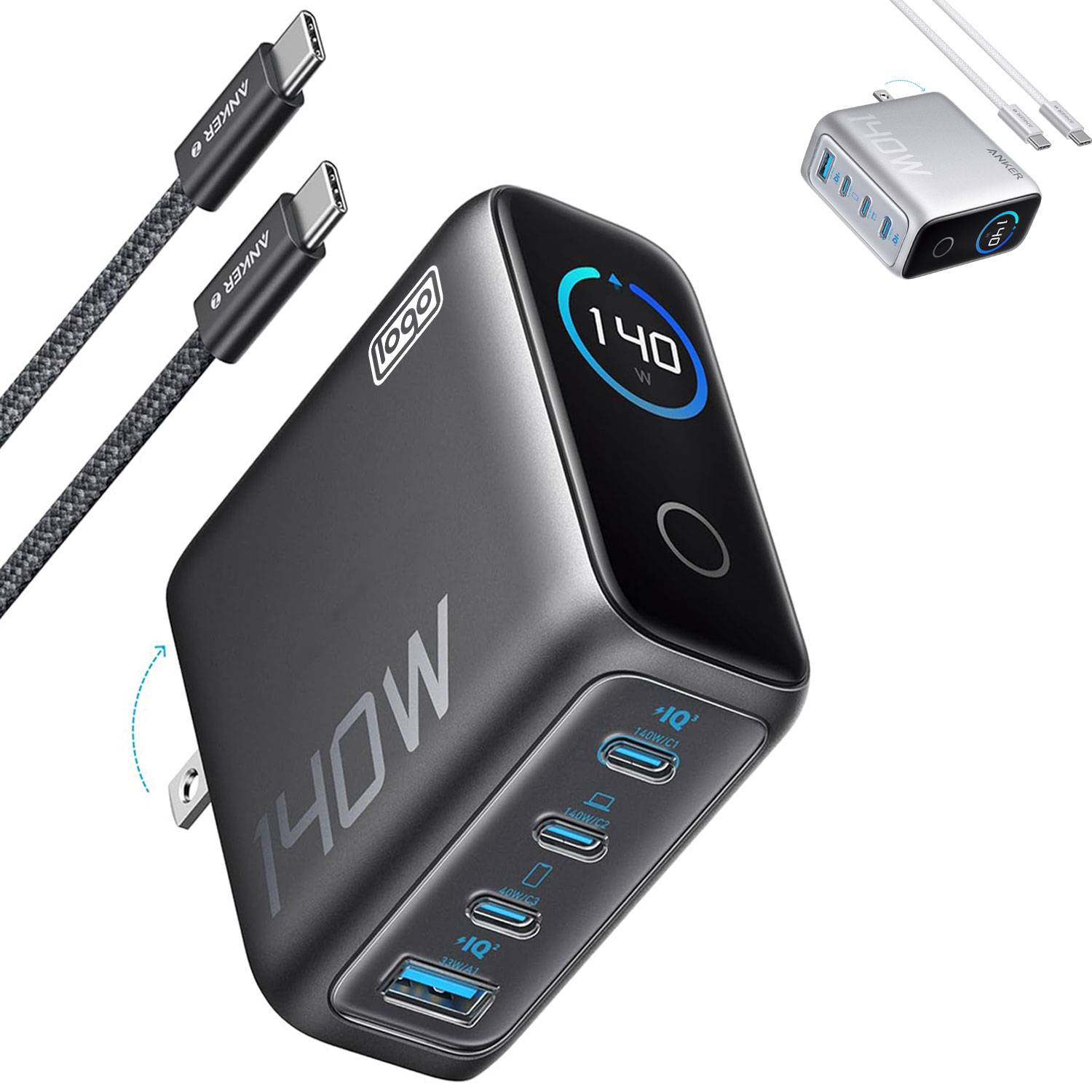 4-Port Multi-Device Fast Charging Station w/ Smart PD