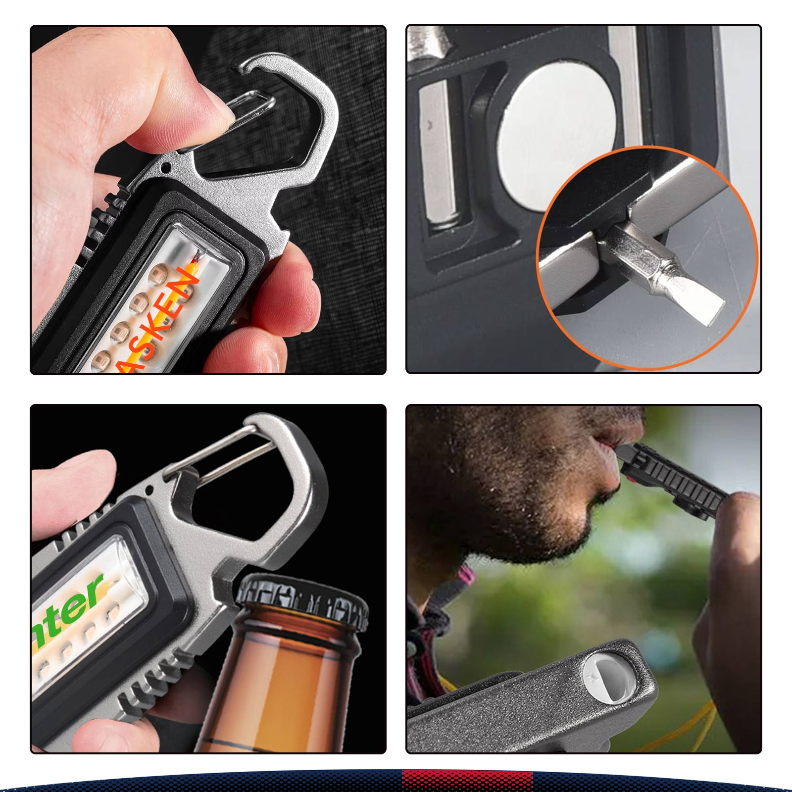 Rynor Multifunctional COB LED Keychain Flashlight 3
