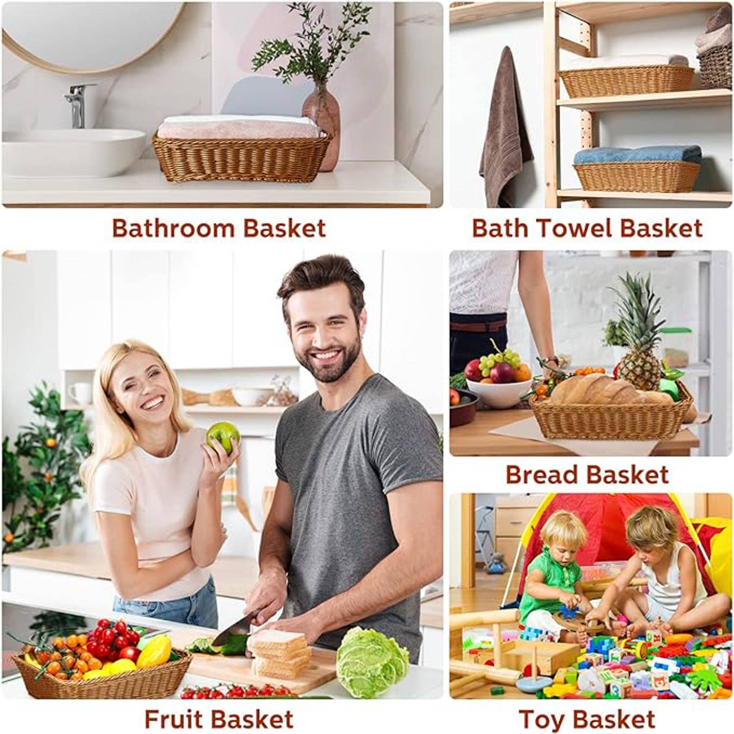 Rattan Fruit Vegetable Baskets 2