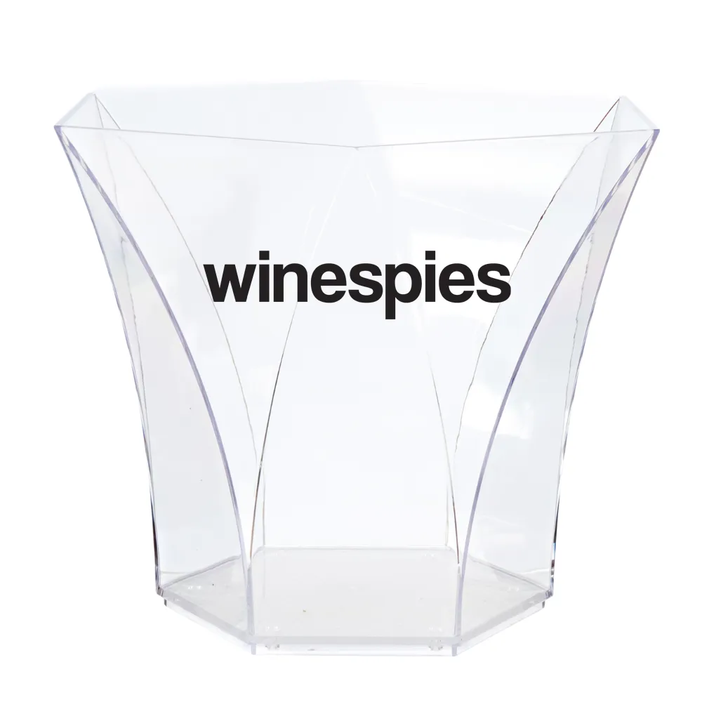5.5L Polygonal Acrylic Ice Bucket, custom bottle opener with logo imprint 2