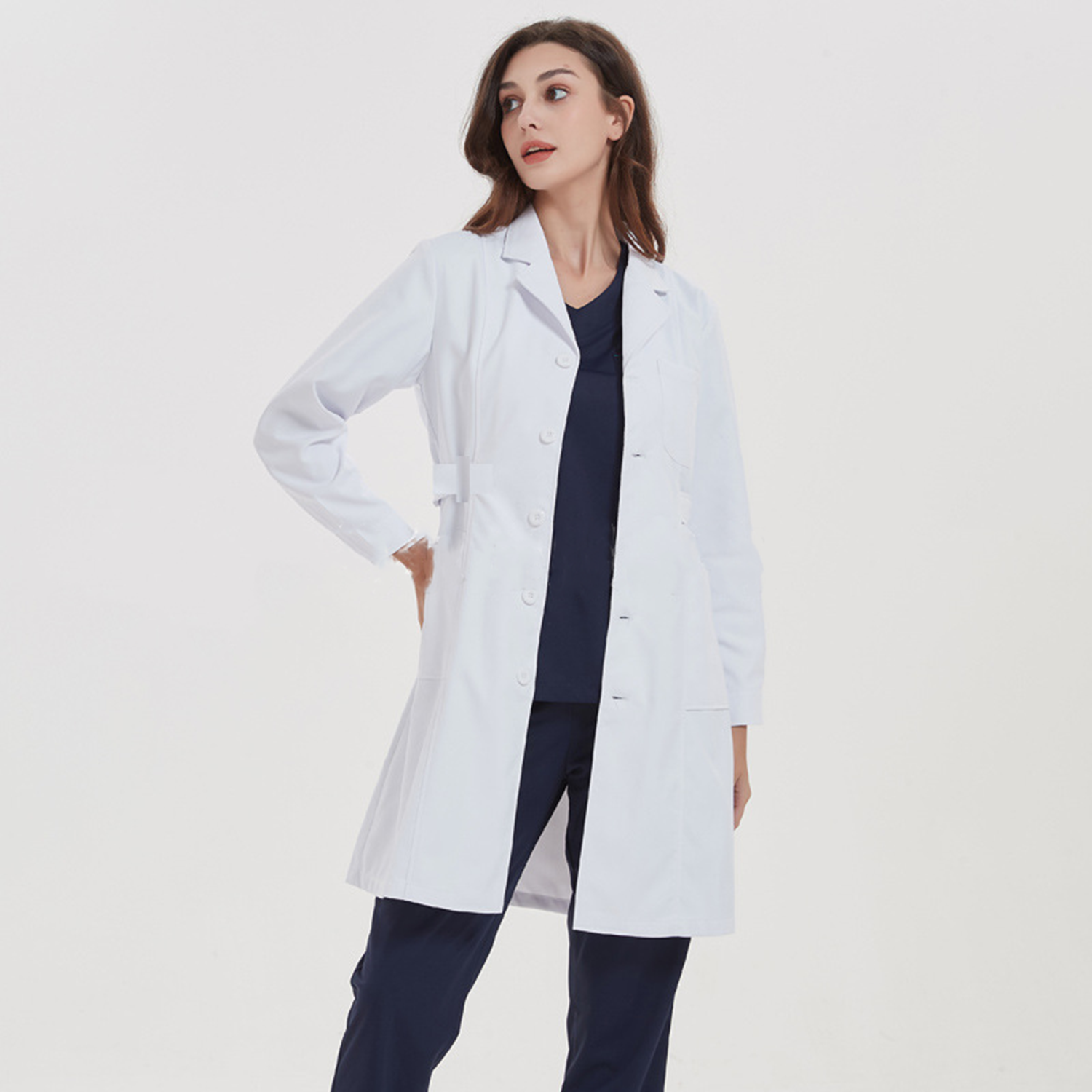 Long Sleeve White Doctor Medical Laboratory Coat 5
