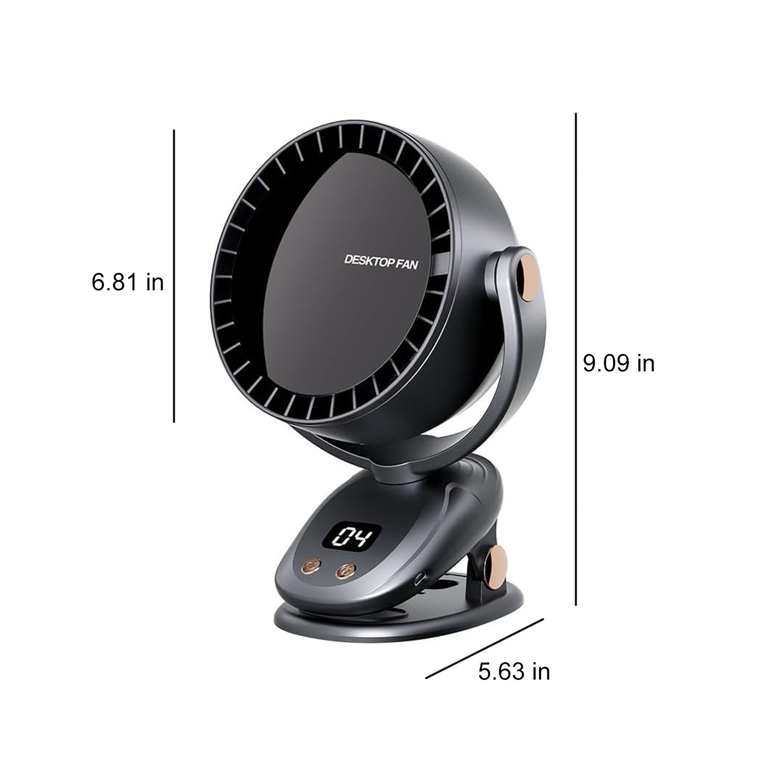 Portable USB Clip On Desk Fan w/ LED Display 5