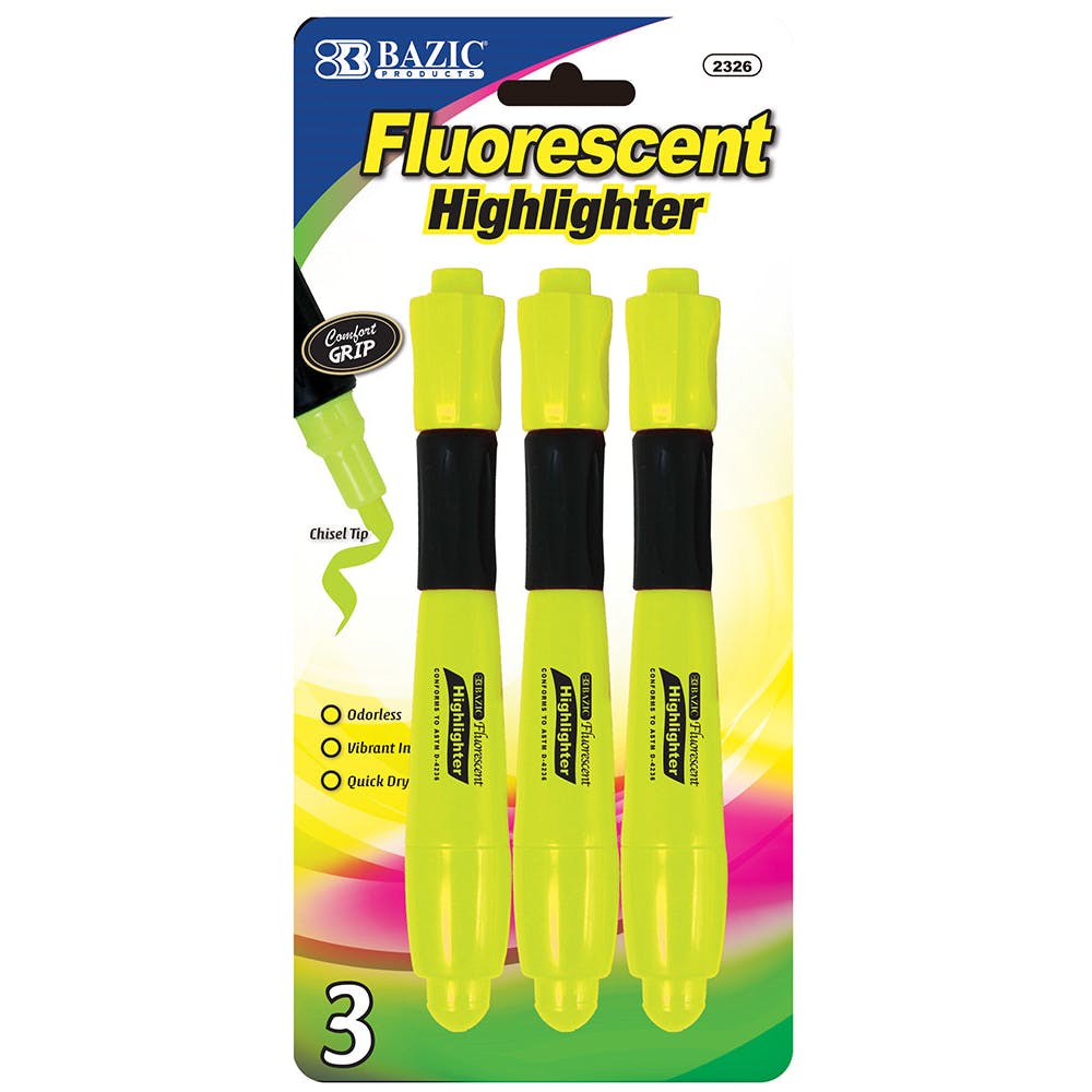 Highlighters - 3 Count Cushion Grip 1