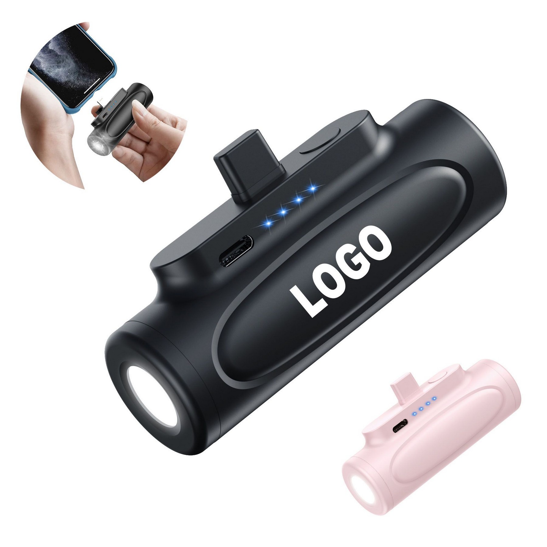 5000mAh Portable Power Bank With Flashlight