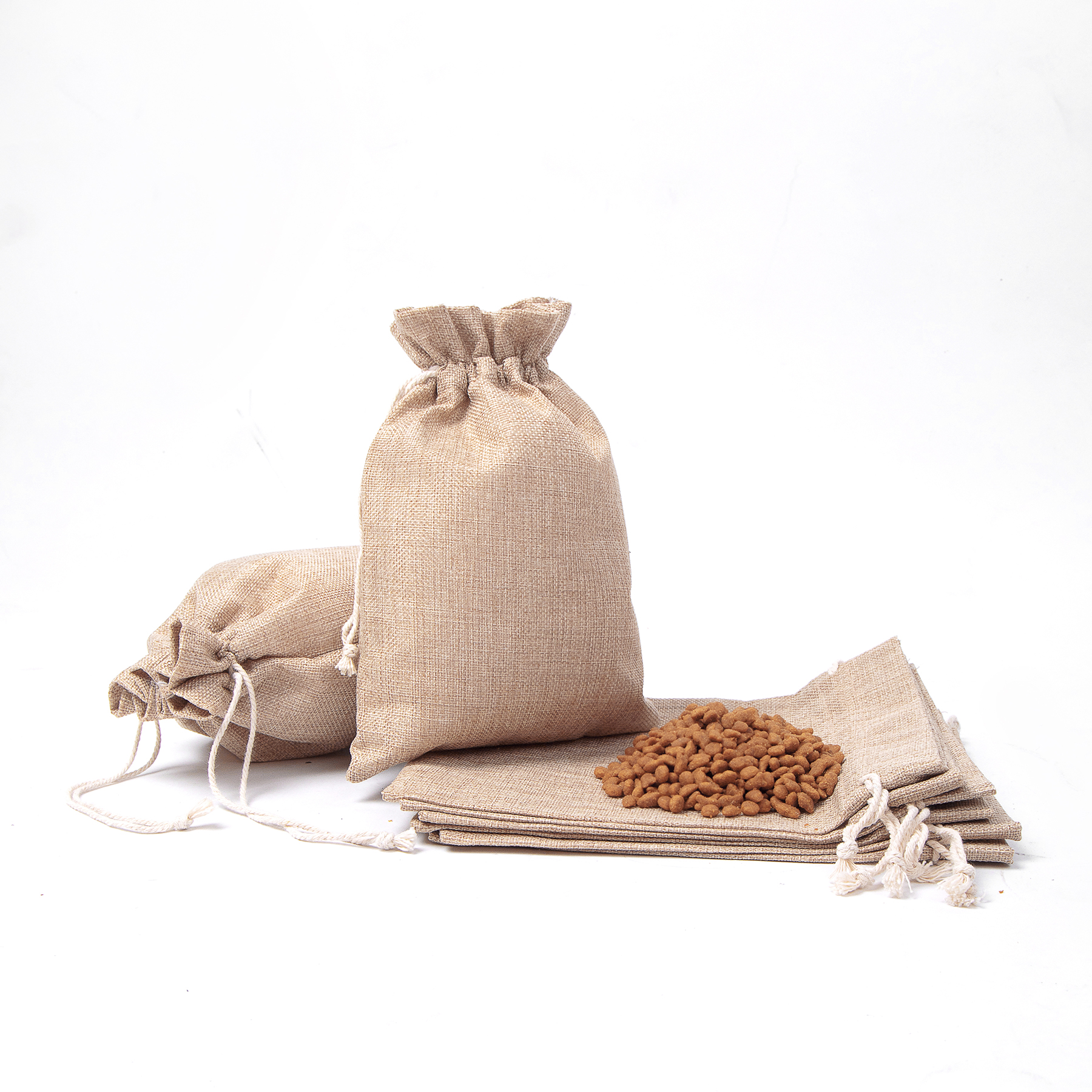 9 7/8" X 7 1/8" Burlap Drawstring Bag 2
