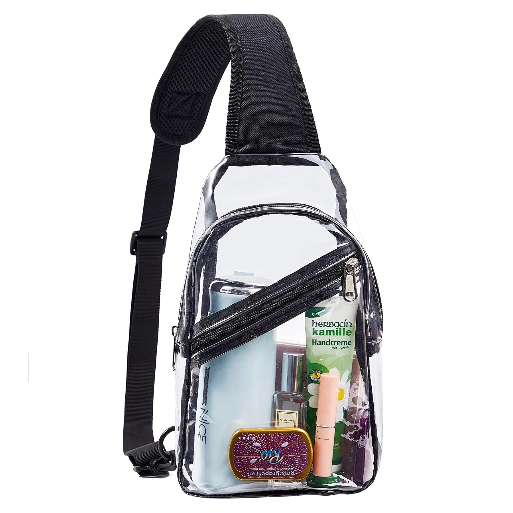 11"X 7" Clear Sling Bag Chest Backpack With Front Pocket 4