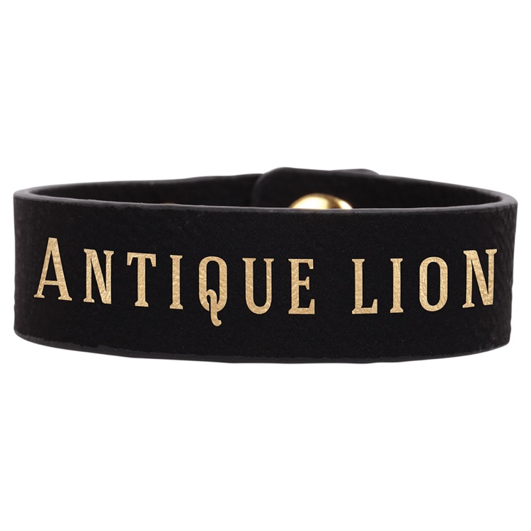 8 1/2" x 3/4" Black/Gold Leatherette Youth Cuff Bracelet 5