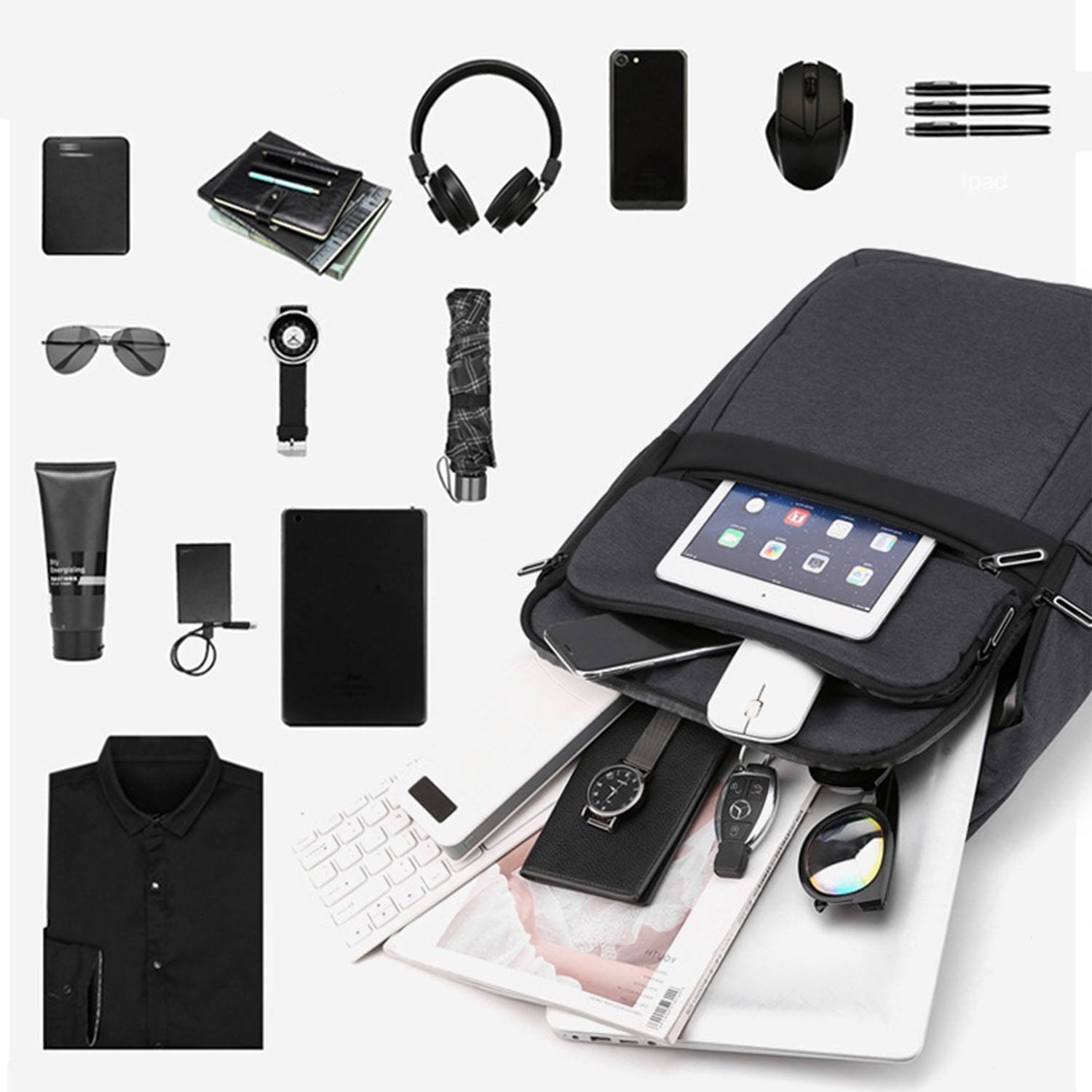 Oxford Travel Backpack With Usb Charging Port 3